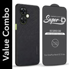For OnePlus Nord CE 3 Lite Combo (Textured Grip Design | Micro-Fiber Cloth Inside | Oleophobic Coating Screen Glass)
