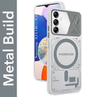 For Samsung Galaxy A14 4G | 5G Metallic Back Cover Case (Metallic Camera Protection & Buttons | Translucent Milky Shade | Hard Polycarbonate)