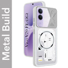 For Vivo V70 FE 5G Metallic Back Cover Case (Metallic Camera Protection & Buttons | Translucent Milky Shade | Hard Polycarbonate)