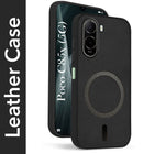 For Poco C85x 5G Back Cover Case Leather Finish (MagSafe Compatible Wireless Charging | Soft Touch | Camera Bump Protection) (Copy)