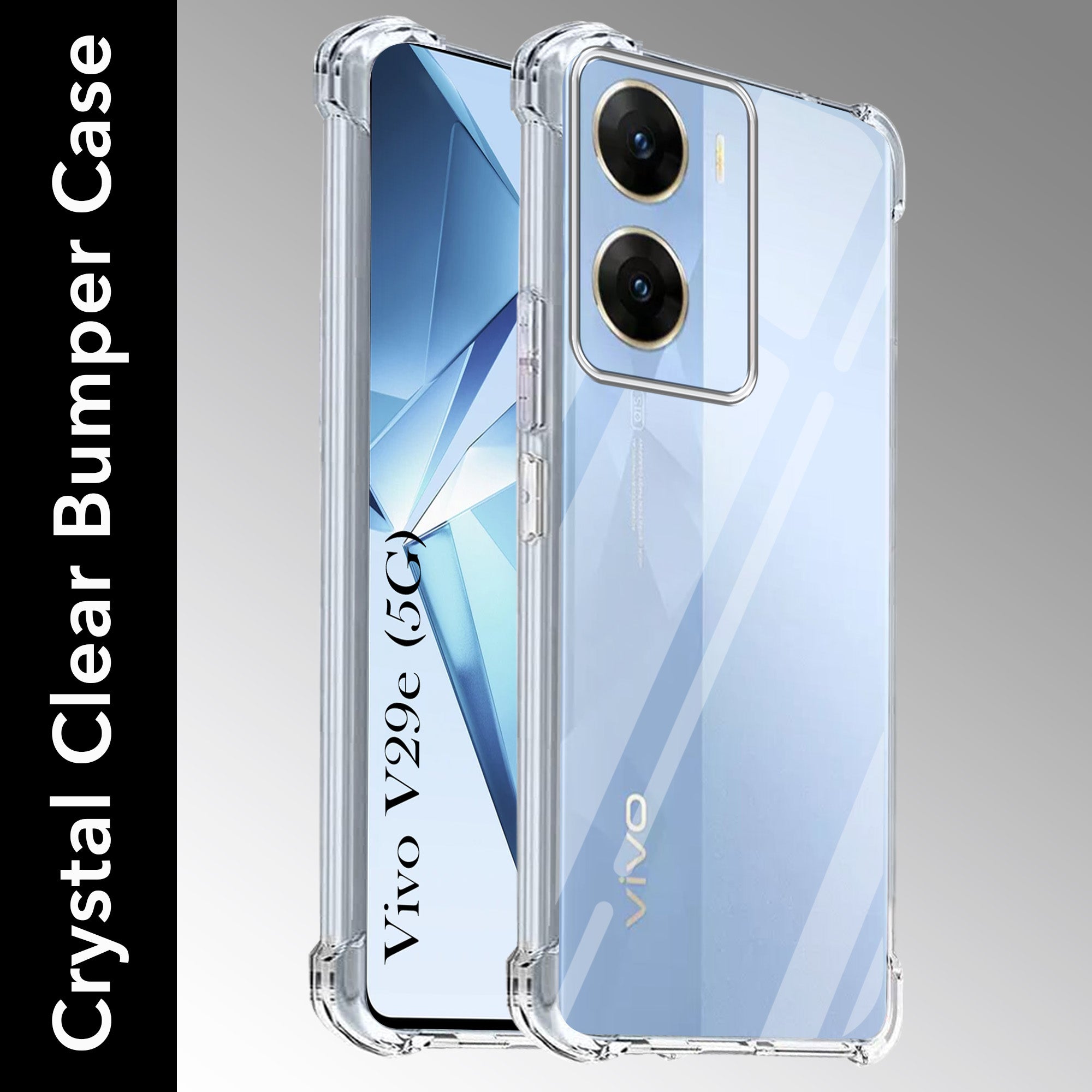 For Vivo V29e 5G Shockproof Crystal-Clear Back Cover ( Drop & Camera Protection | Hard Polycarbonate)