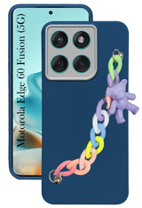 For Motorola Moto Edge 60 Fusion Back Cover Case (Wrist Hanging Chain | Teddy Bracelet Charms | Dual Color Matte Finish | Full Camera Protection | Sleek and Professional)