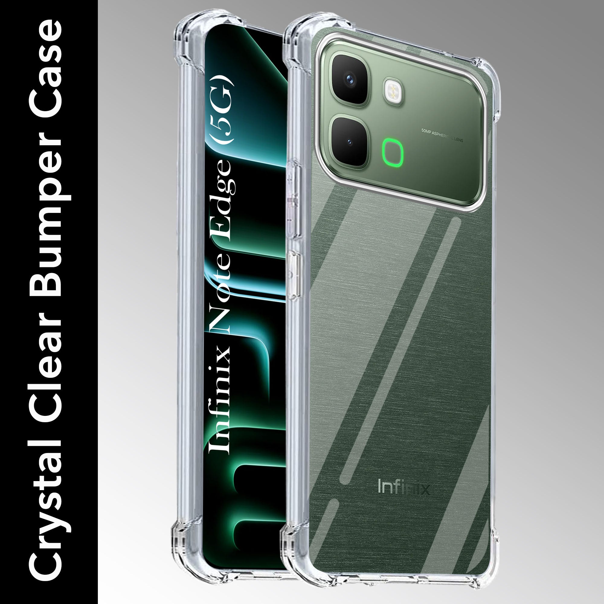 For Infinix Note Edge Back Cover Shockproof Crystal-Clear (Drop & Camera Protection | Hard Polycarbonate)