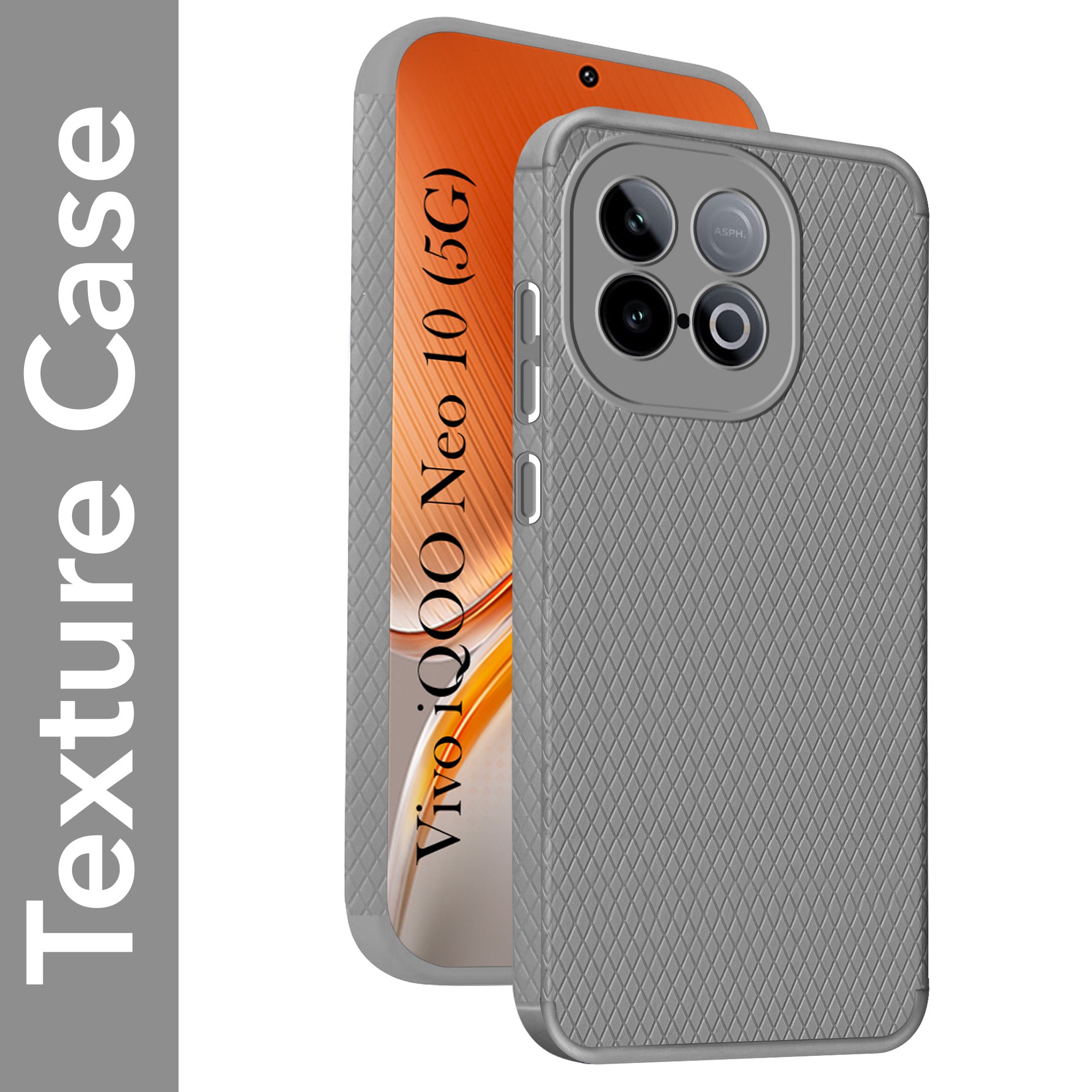 For Vivo iQOO Neo 10 Liquid Silicone Back Cover Case (Camera Protection | Side Grip Texture | Soft and Flexible)