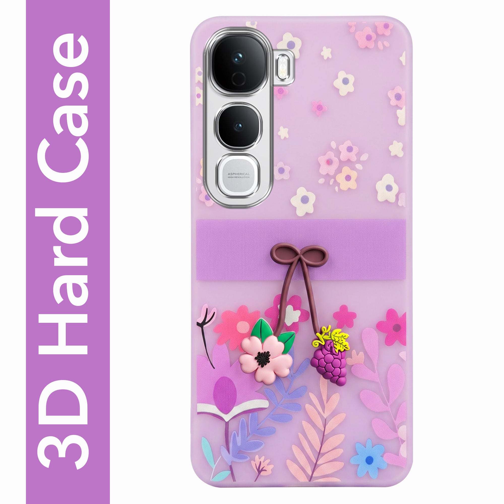 For Vivo Y400 Pro Back Cover Case (3D Cute Cartoons | Hard Back Side Soft | Matte Premium Finish | HD Printing)