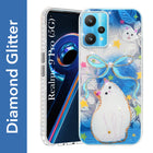 For Realme 9 Pro Back Cover Case (Luxury Floral Glitter Cute Butterfly | Diamond Studded Camera Bump | Girls & Women Design)