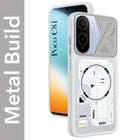 For Poco C81 5G Metallic Back Cover Case (Metallic Camera Protection & Buttons | Translucent Milky Shade | Hard Polycarbonate)