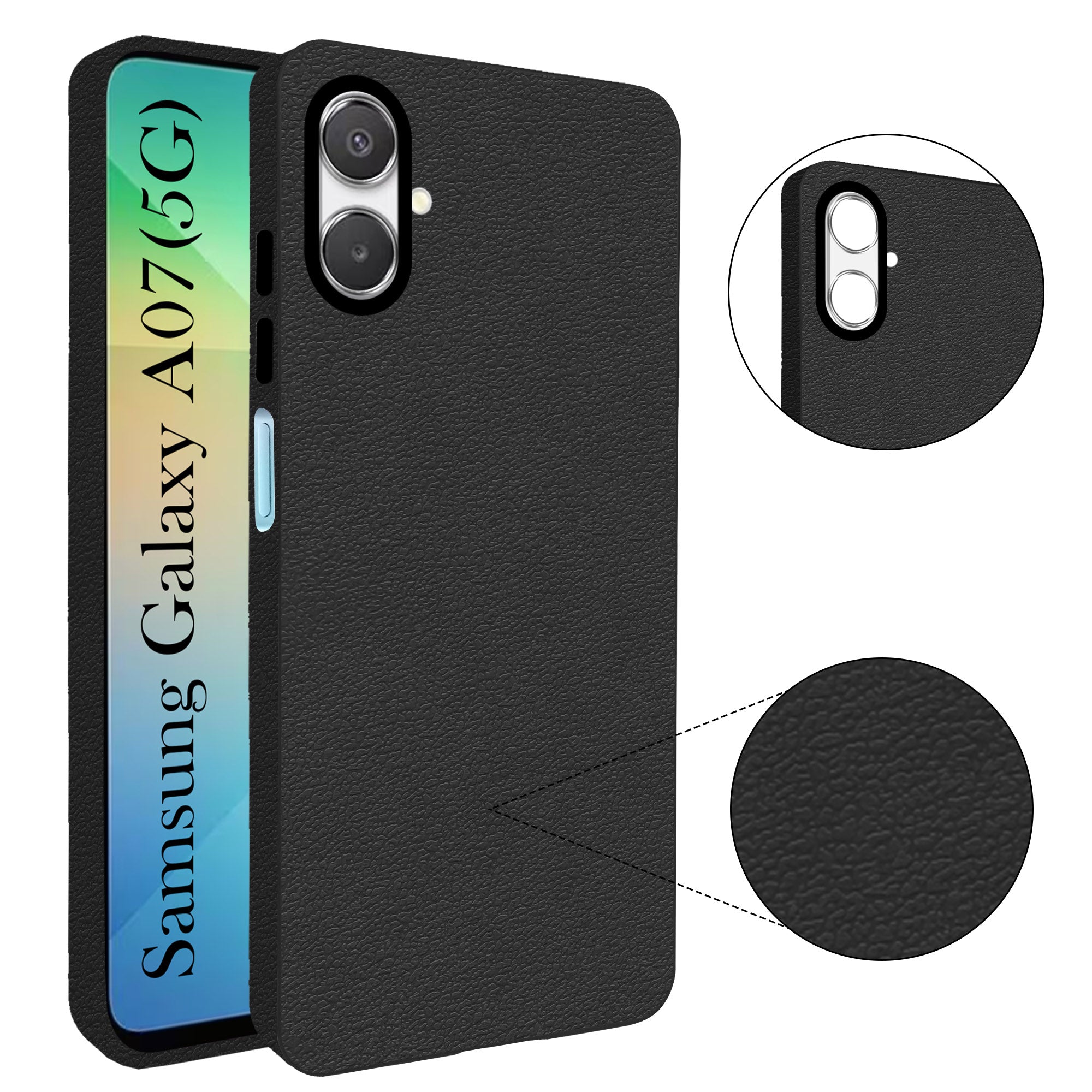 For Samsung Galaxy A07 5G Back Cover Case (Glass Like Camera Protection | Leather Feel | Minimalist Professional Grip)