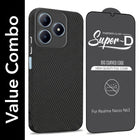 For Realme Narzo N63 Combo with Back Cover and 9H Tempered Glass (Liquid Silicone | Camera Protection | Oleophobic Coating Screen Glass)