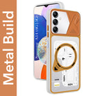 For Samsung Galaxy A14 4G | 5G Metallic Back Cover Case (Metallic Camera Protection & Buttons | Translucent Milky Shade | Hard Polycarbonate)
