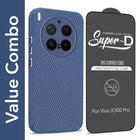 For Vivo X300 Pro Combo with Back Cover and 9H Tempered Glass (Liquid Silicone | Camera Protection | Oleophobic Coating Screen Glass)