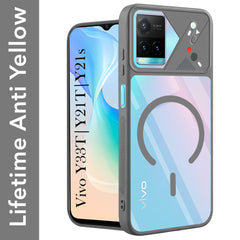 For Vivo Y33T | Vivo Y21T | Vivo Y21s Back Cover Case Lifetime Anti-Yellow Clear (Camera Protection | Side Grip | Wireless MagSafe Compatible)