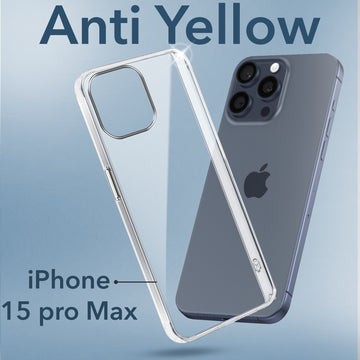 For Apple iPhone 15 Pro Max Back Cover Case (Hard Anti Yellow Clear Case | Drop & Camera Protection | Shockproof Polycarbonate)
