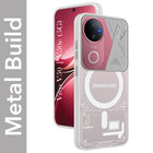 For Vivo V50 | Vivo V50e Metallic Back Cover Case (Metallic Camera Protection & Buttons | Translucent Milky Shade | Hard Polycarbonate)