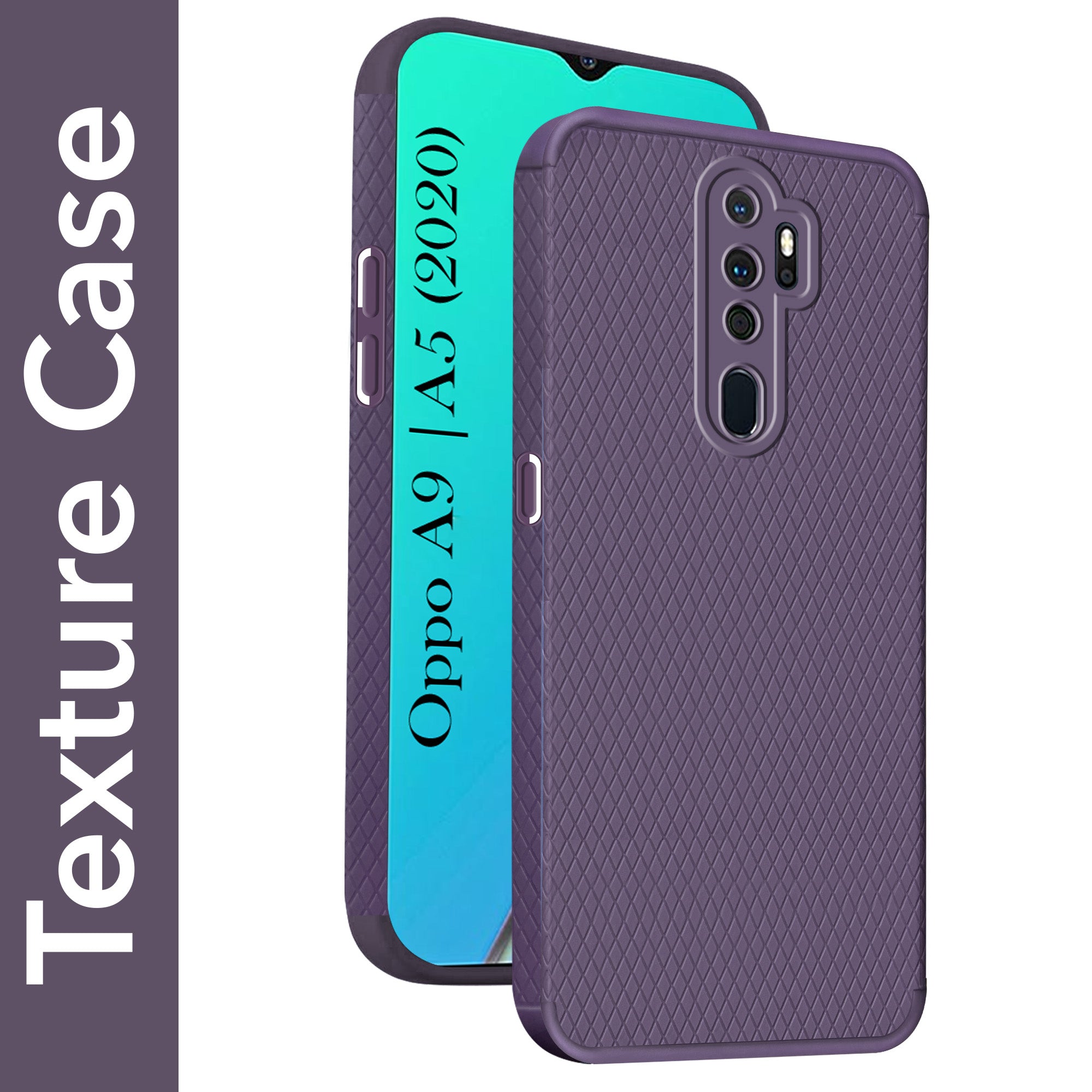 For Oppo A5 (2020) | A9 (2020) Back Cover Case Liquid Silicone (Camera Protection | Side Grip Texture | Soft and Flexible)