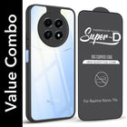 For Realme Narzo 70x 5G Combo with Back Cover and 9H Tempered Glass (Lifetime Anti-Yellow | Crystal Clear Shockproof | Oleophobic Coating Screen Glass)