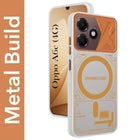 For Oppo A6c 4G Metallic Back Cover Case (Metallic Camera Protection & Buttons | Translucent Milky Shade | Hard Polycarbonate)