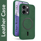 For Oppo Reno14 Pro 5G | Oppo Reno 14 Pro 5G Back Cover Case Leather Finish (MagSafe Compatible Wireless Charging | Soft Touch | Camera Bump Protection)