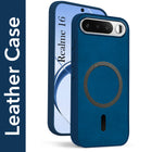 For Realme 16 Back Cover Case Leather Finish (MagSafe Compatible Wireless Charging | Soft Touch | Camera Bump Protection)