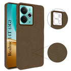 For Realme 14T Back Cover Case (Glass Like Camera Protection | Leather Feel | Minimalist Professional Grip)