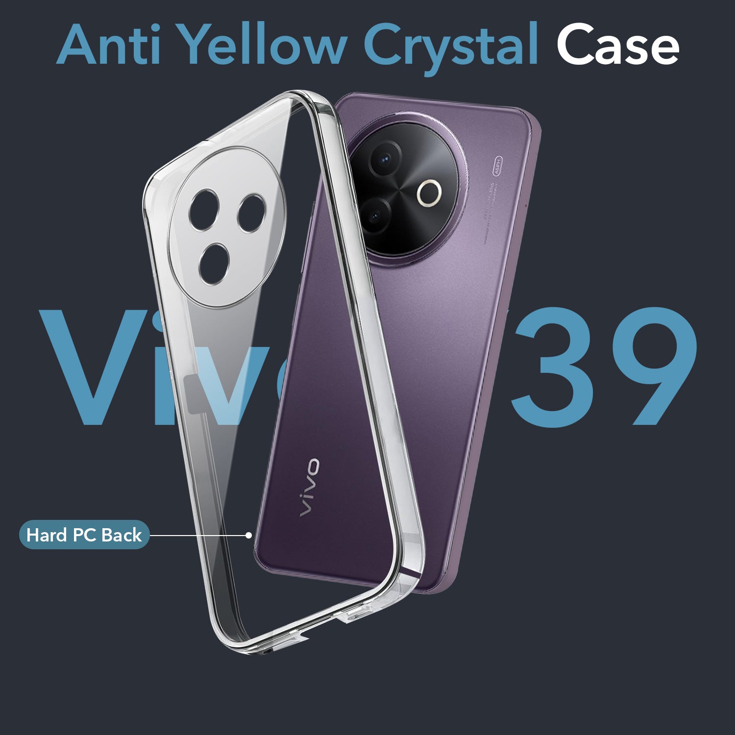 For Vivo Y39 Back Cover Case (Hard Anti Yellow Clear Case | Sleek Hard Crystal Clear | Drop & Camera Protection | Shockproof Polycarbonate)
