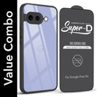 For Google Pixel 9A Combo with Back Cover and 9H Tempered Glass (Lifetime Anti-Yellow | Crystal Clear Shockproof | Oleophobic Coating Screen Glass)