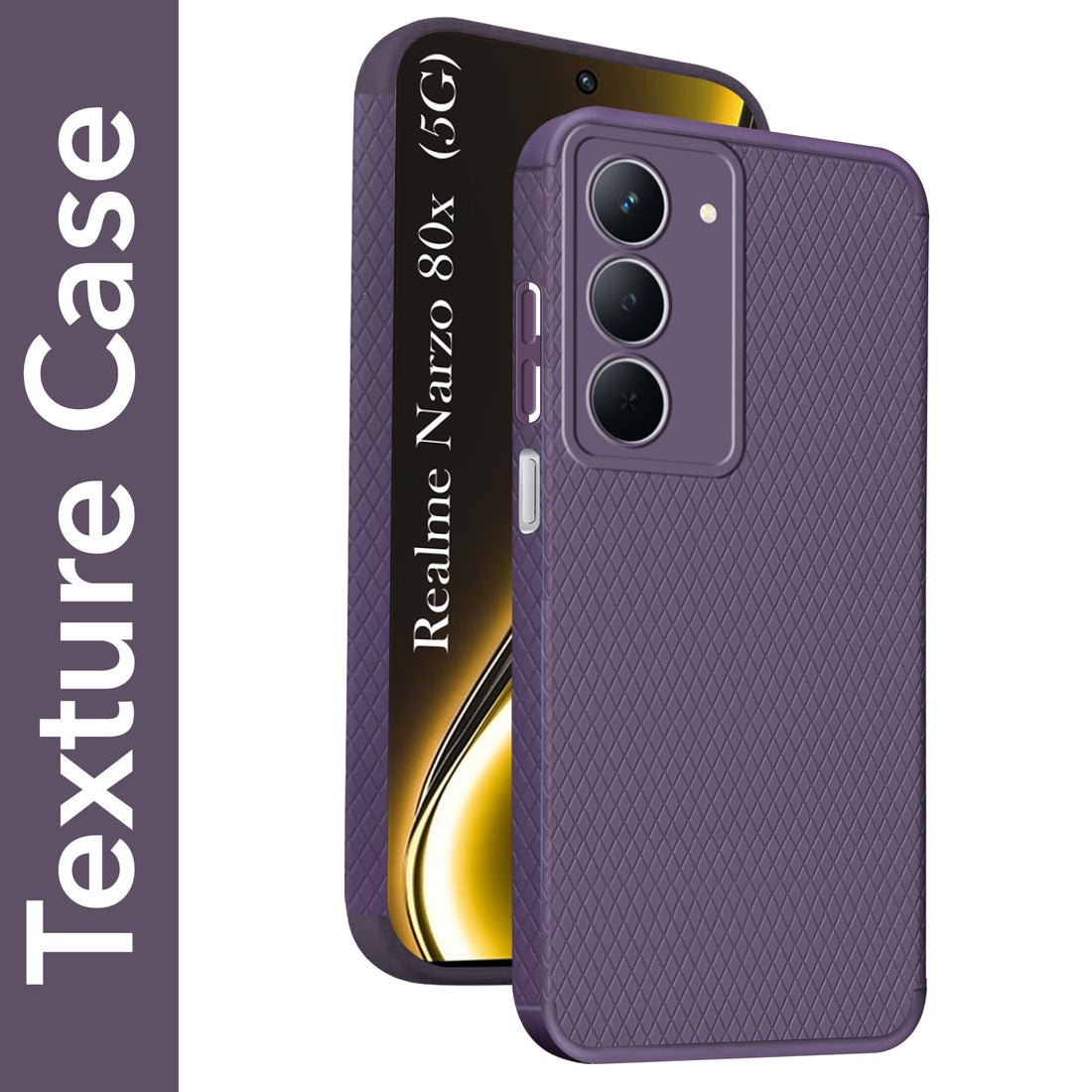 For Realme Narzo 80x Back Cover Case (Liquid Silicone | Side Grip | Camera Protection)