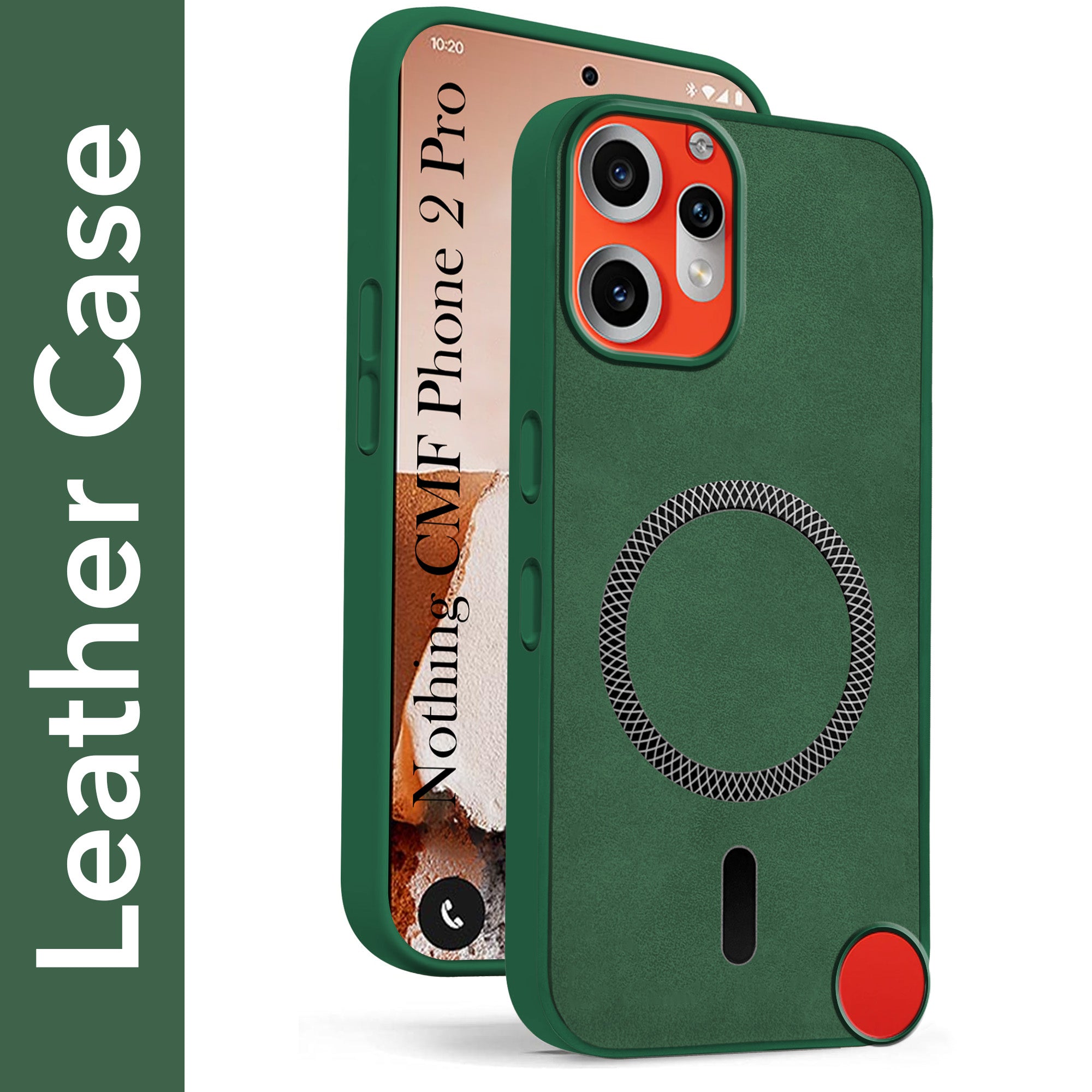 For Nothing CMF Phone 2 Pro Back Cover Case Leather Finish (MagSafe Compatible Wireless Charging | Soft Touch | Camera Bump Protection)