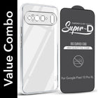 For Google Pixel 10 Pro XL Combo with Back Cover and 9H Tempered Glass (Lifetime Anti-Yellow | Sleek Hard Crystal | Oleophobic Coating Screen Glass)
