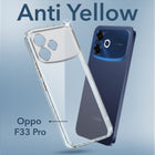 For Oppo F33 Pro 5G Back Cover Case Lifetime Anti-Yellow Clear (Sleek Hard Crystal | Shockproof and Camera Protection)