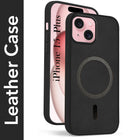 For Apple iPhone 15 Plus Back Cover Case (Sleek Leather Finish | MagSafe Compatible Wireless Charging | Camera Bump Protection)