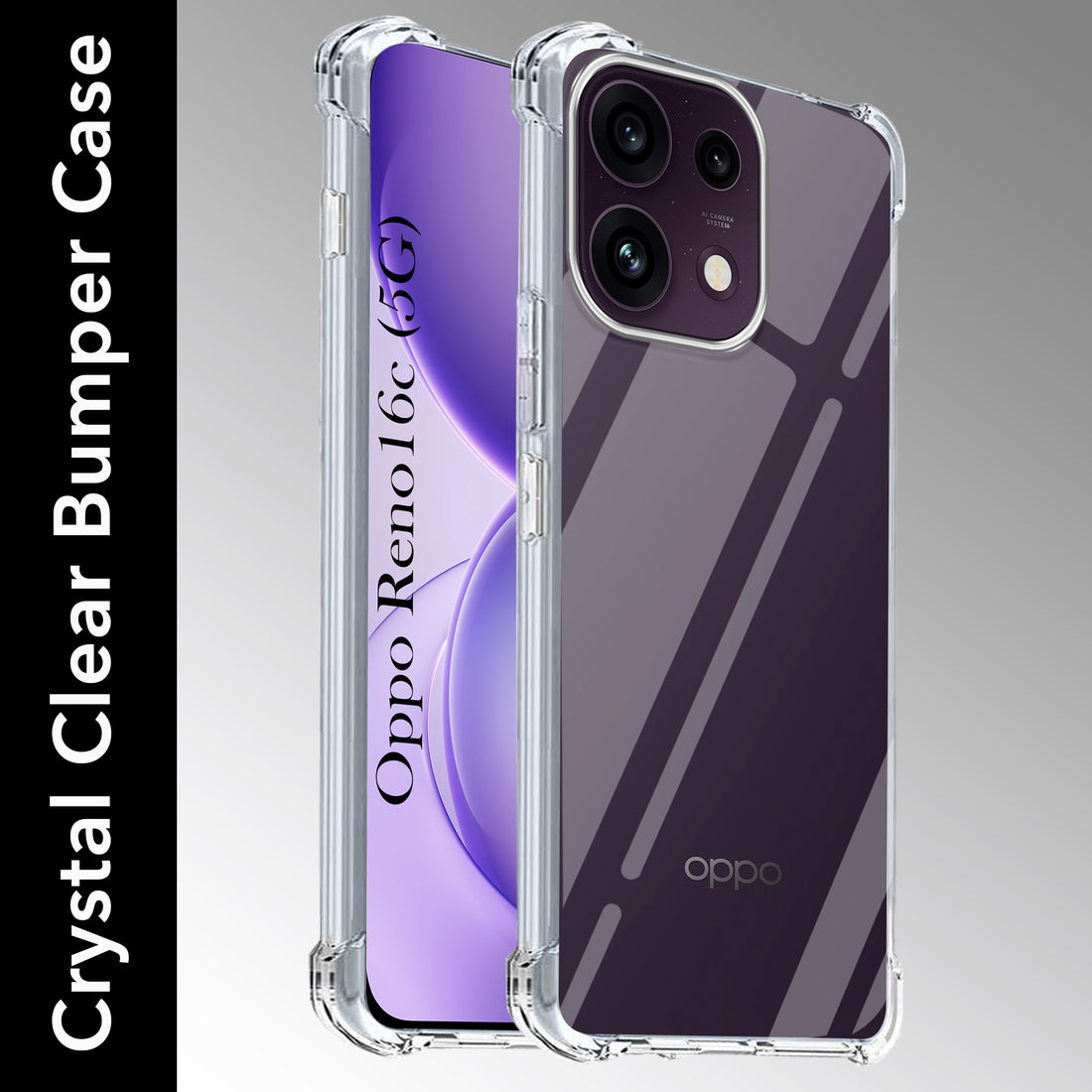 For Oppo Reno 16C 5G Back Cover Shockproof Crystal-Clear (Drop & Camera Protection | Hard Polycarbonate)