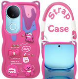 For Vivo iQOO Z10R Back Case Cover Strap (3D embossed Figures | Strap Holder | 360* Soft Cushion with Camera Bump)