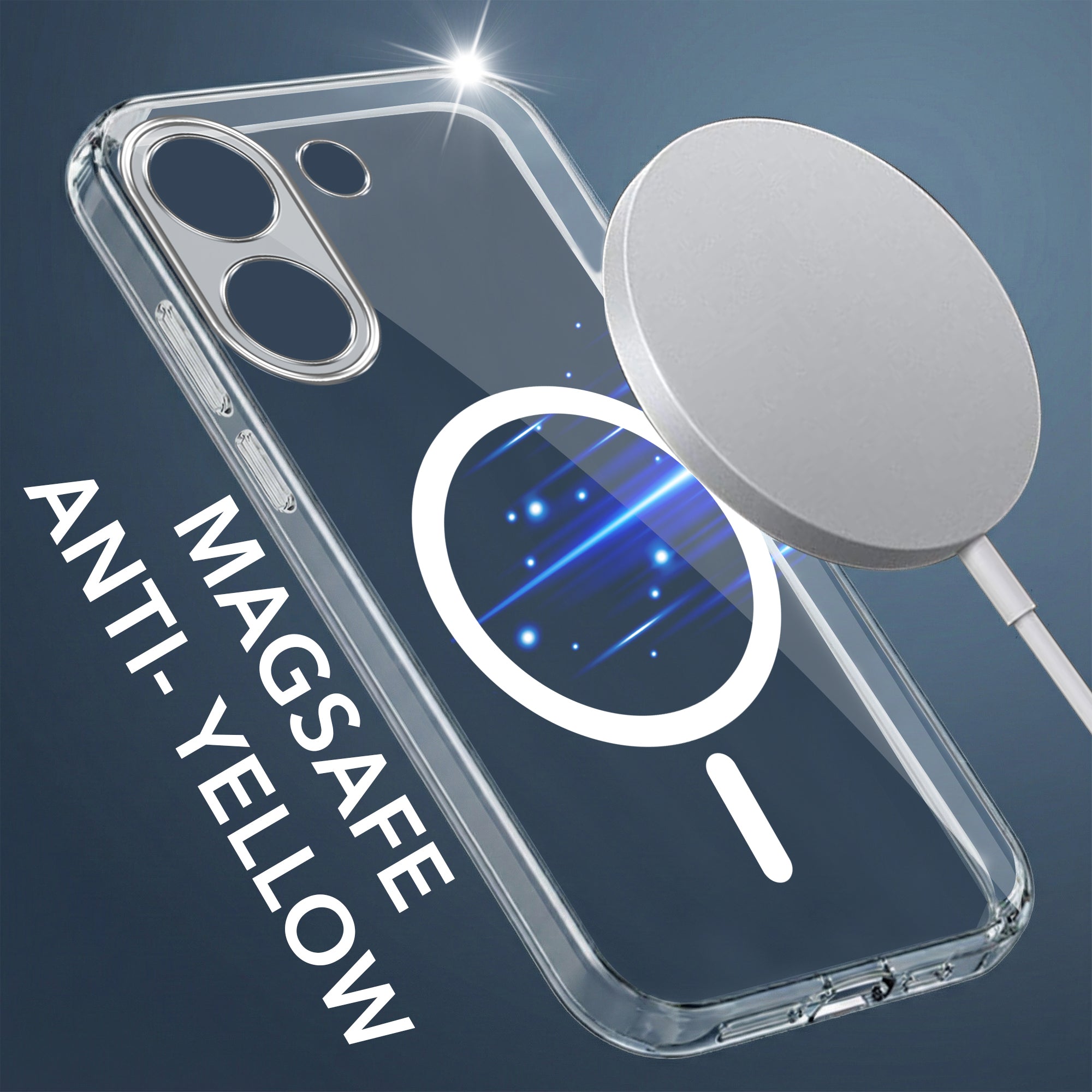 For Redmi Turbo 5 Back Cover Case Lifetime Anti-Yellow MagSafe Compatible Clear (Sleek Hard Crystal | Shockproof and Camera Protection)