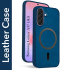 For Samsung Galaxy A37 5G Back Cover Case Leather Finish (MagSafe Compatible Wireless Charging | Soft Touch | Camera Bump Protection)
