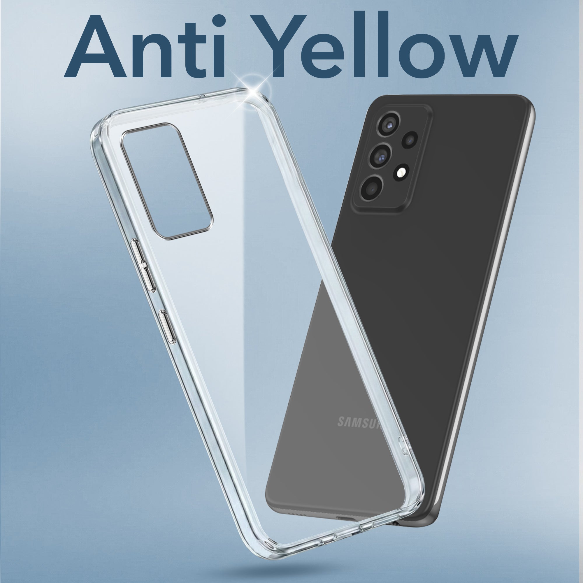 For Samsung Galaxy A52 | A52 5G | A52s 5G Back Cover Case Lifetime Anti-Yellow Clear (Sleek Hard Crystal | Shockproof and Camera Protection)