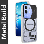 For Vivo iQOO Z10x Metallic Back Cover Case (Metallic Camera Protection & Buttons | Translucent Milky Shade | Hard Polycarbonate)