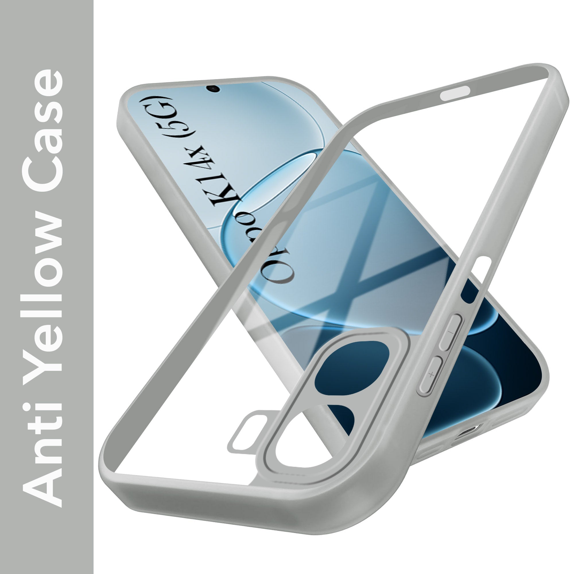 For Oppo K14x 5G Back Cover Case Ultra-Hybrid (Lifetime Anti Yellow | Anti Scratch | Crystal Clear Shockproof)