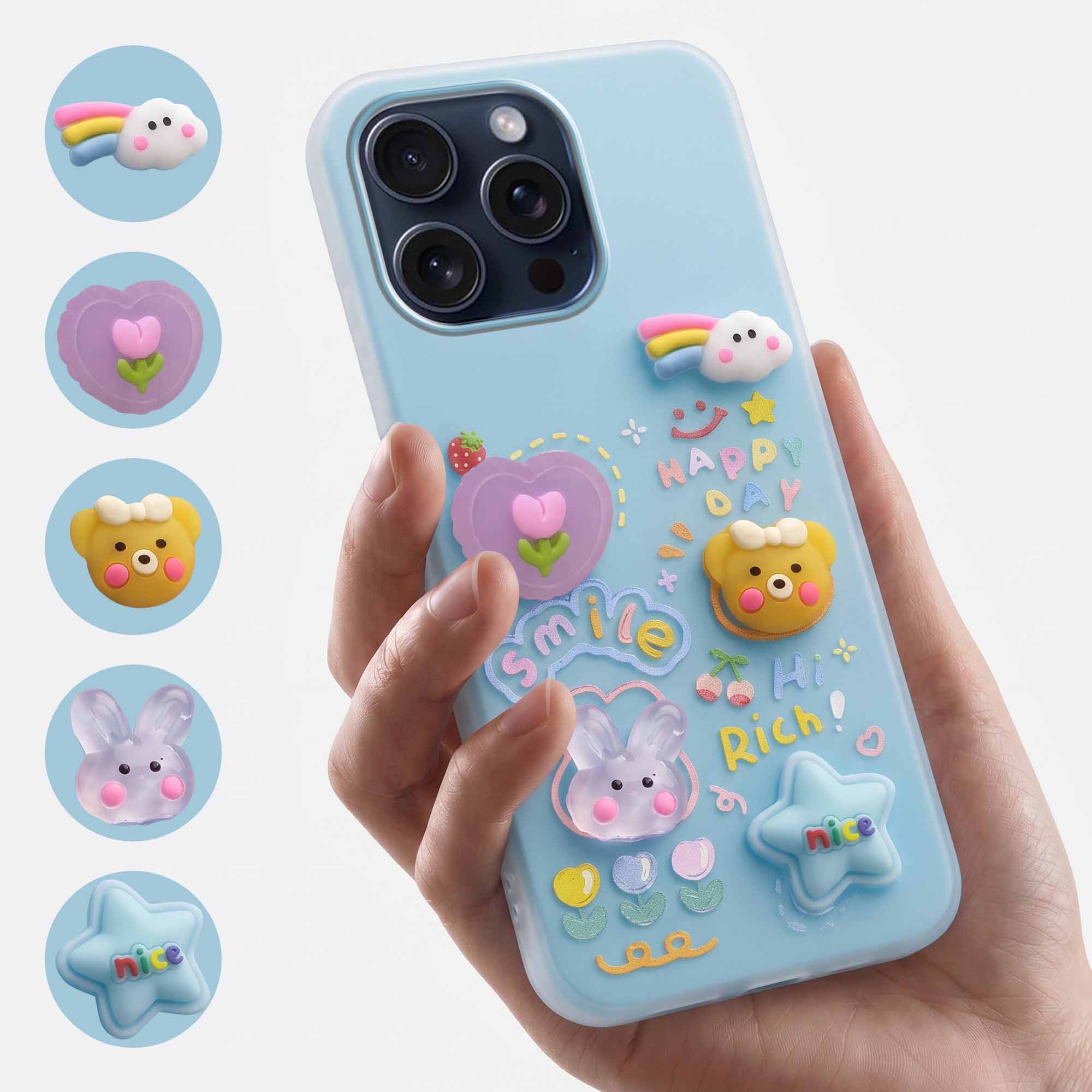 For Apple iPhone 15 Pro Max Back Cover Case (3D Cute Cartoons | Hard Back Side Soft | Matte Premium Finish | HD Printing)