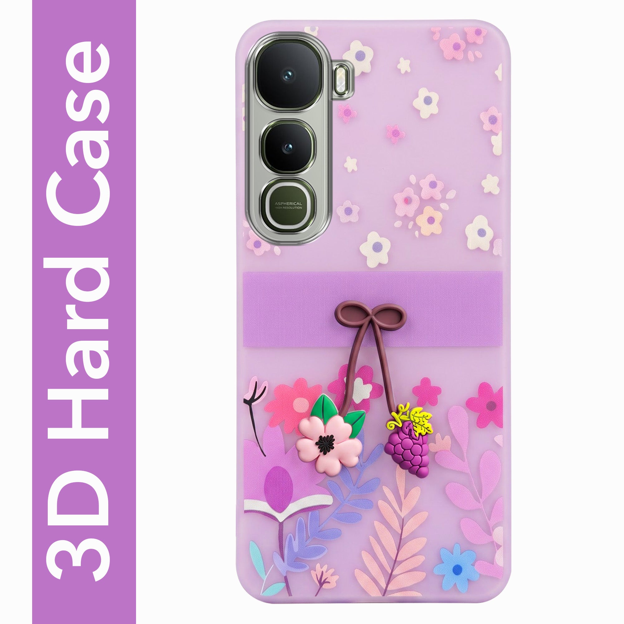 For Vivo Y400 Back Cover Case (3D Cute Cartoons | Hard Back Side Soft | atte Premium Finish | HD Printing)