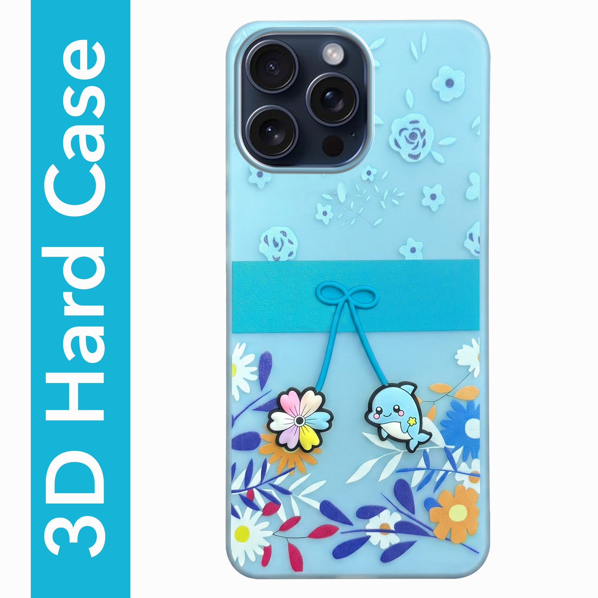 For Apple iPhone 15 Pro Max Back Cover Case (3D Cute Cartoons | Hard Back Side Soft | Matte Premium Finish | HD Printing)