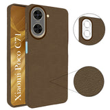 For Poco C71 Back Cover Case (Glass Like Camera Protection | Leather Feel | Minimalist Professional Grip)