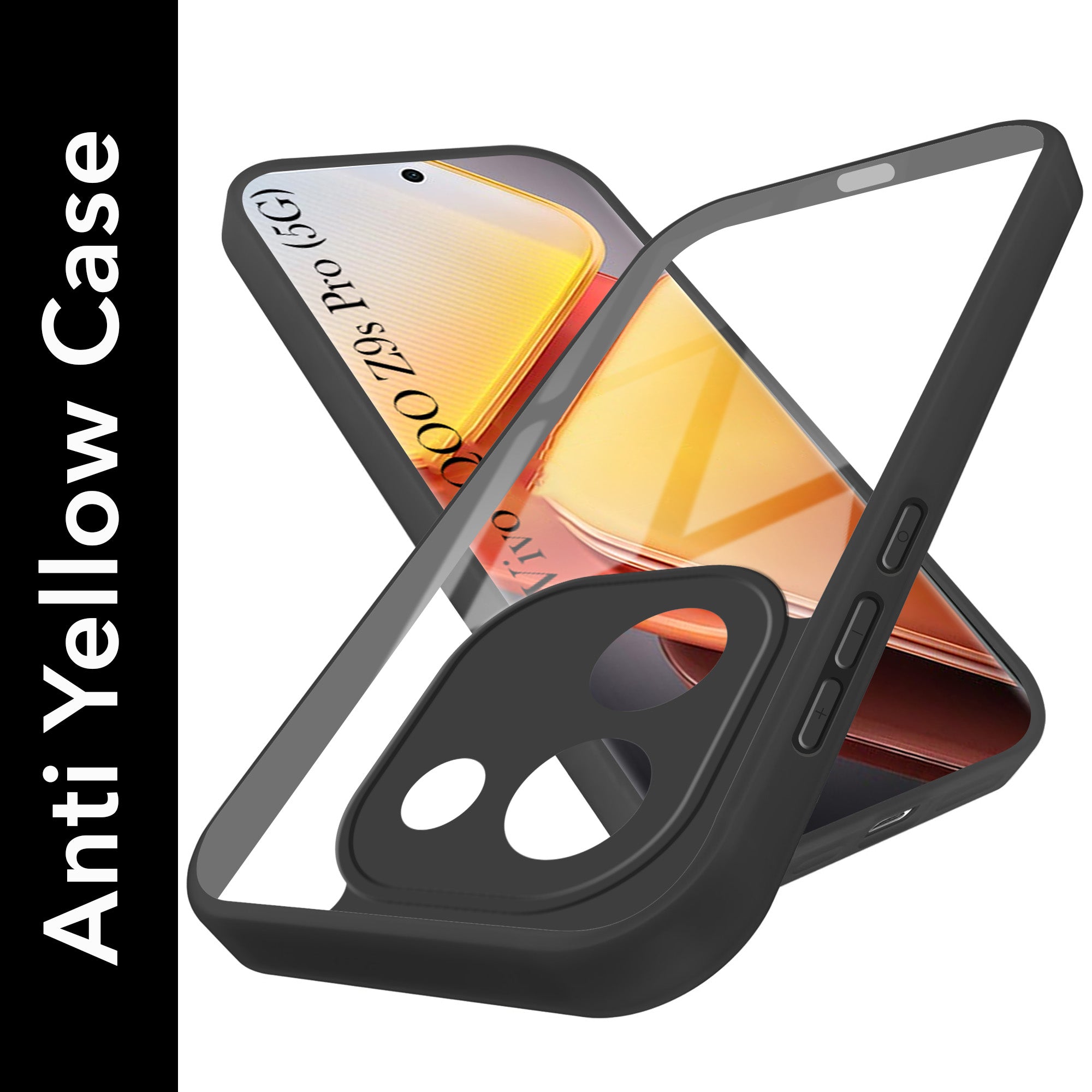 For Vivo iQOO Z9s Pro Ultra-Hybrid Back Cover Case (Lifetime Anti Yellow | Anti Scratch | Crystal Clear Shockproof)