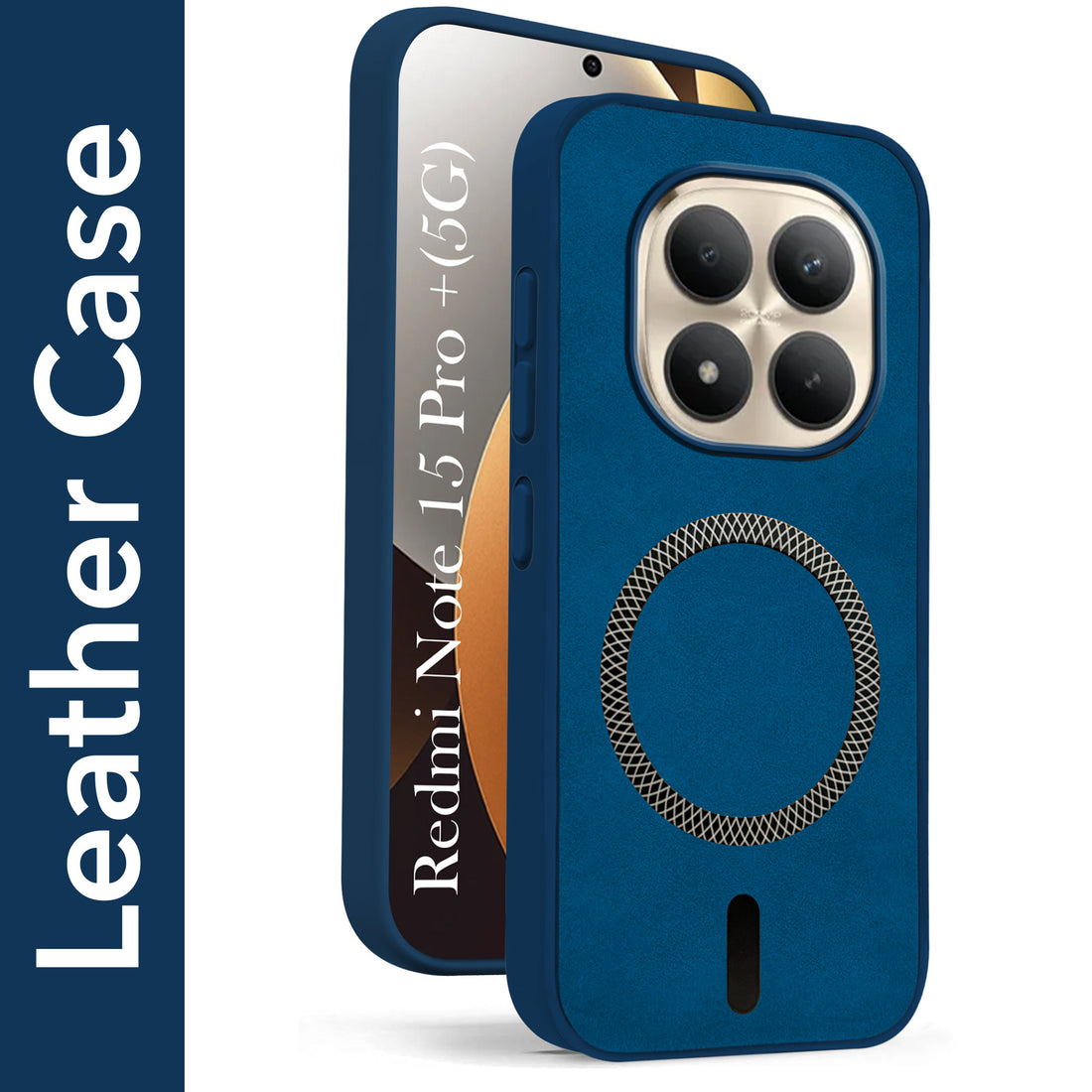 For Xiaomi Redmi Note 15 Pro Plus 5G Back Cover Case Leather Finish (MagSafe Compatible Wireless Charging | Soft Touch | Camera Bump Protection)