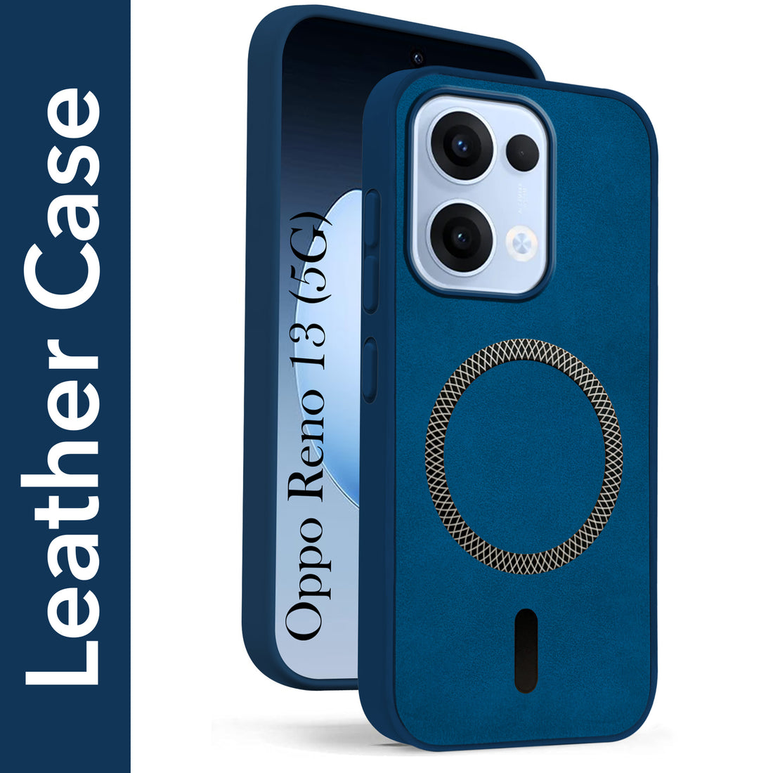 For Oppo Reno13 5G | Oppo Reno 13 5G Back Cover Case Leather Finish (MagSafe Compatible Wireless Charging | Soft Touch | Camera Bump Protection)