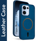 For Oppo Reno13 5G | Oppo Reno 13 5G Back Cover Case Leather Finish (MagSafe Compatible Wireless Charging | Soft Touch | Camera Bump Protection)