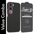 For Vivo Y31 5G Combo with Back Cover and 9H Tempered Glass (Liquid Silicone | Camera Protection | Oleophobic Coating Screen Glass)