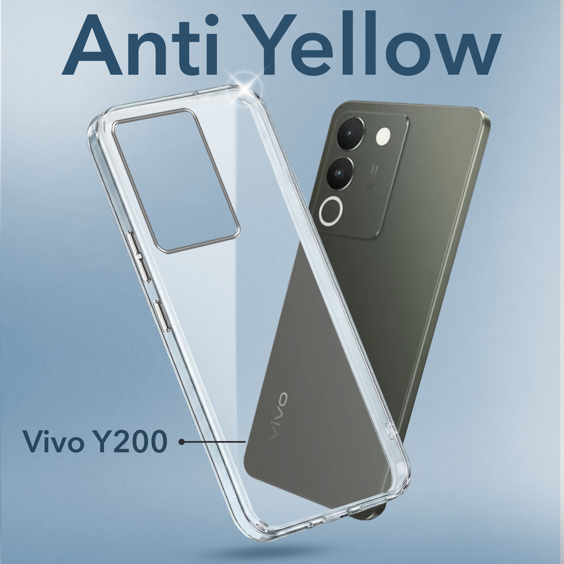 For Vivo Y200 Back Cover Case (Hard Anti Yellow Clear Case | Drop & Camera Protection | Shockproof Polycarbonate)