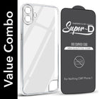 For Nothing CMF Phone 1 Combo with Back Cover and 9H Tempered Glass (Lifetime Anti-Yellow | Sleek Hard Crystal | Oleophobic Coating Screen Glass)