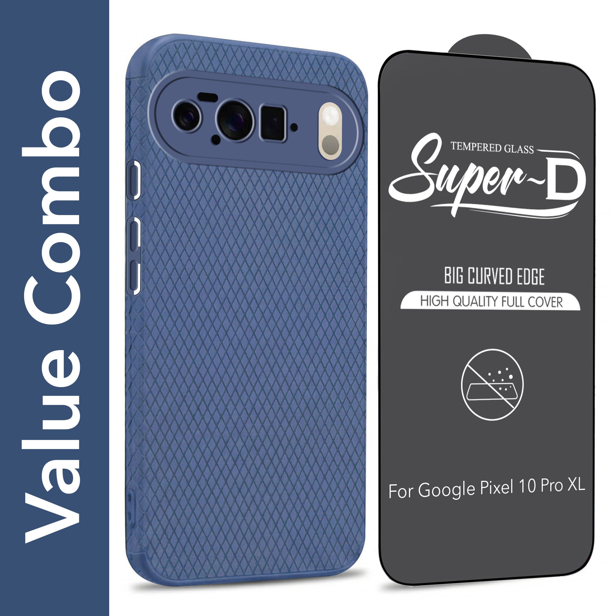 For Google Pixel 10 Pro XL Combo with Back Cover and 9H Tempered Glass (Liquid Silicone | Camera Protection | Oleophobic Coating Screen Glass)
